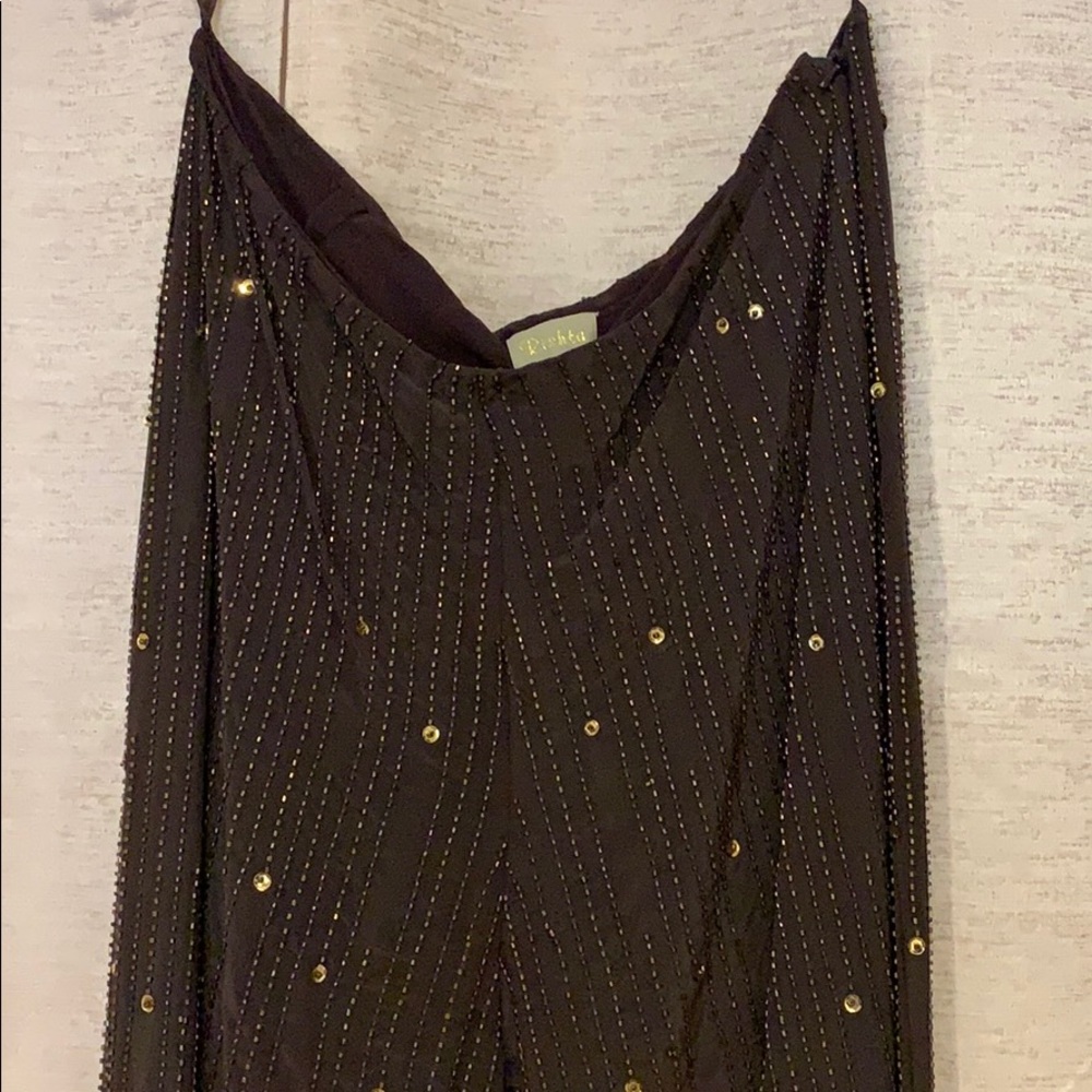 VINTAGE BROWN BEADED PANTS